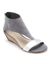 New Matisse Gray Blue Silver Wedge Leather Sandals Pumps Size 7 M - £40.49 GBP