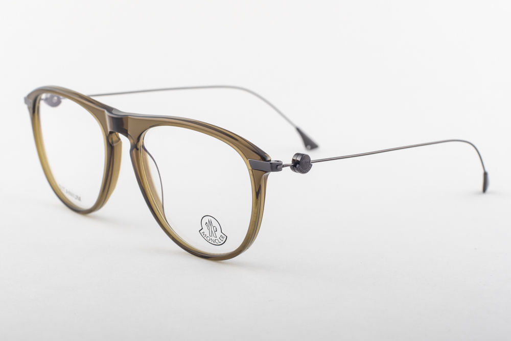 MONCLER MC013-V05 Green Gunmetal Titanium Eyeglasses MC 013-V05 53mm