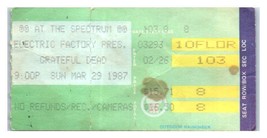 Grateful Dead Konzert Ticket Stumpf März 29 1987 Philadelphia Pennsylvania - £41.88 GBP
