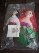 Disney The Little Mermaid Ariel and Eric Bean Bag Plush Toys NEW with tags - £10.21 GBP