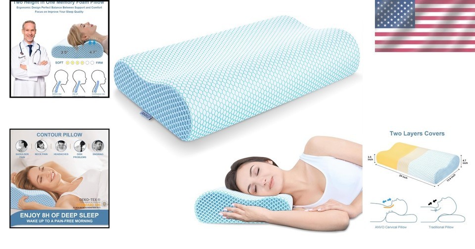 Comfortable Firm Memory Foam Neck Pillow - Machine Washable & Cooling Fabric Item image 2