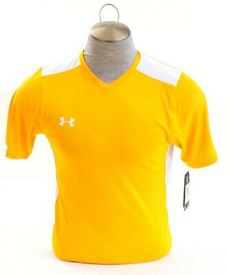 Under Armour Orange &amp; White UA Fixture Soccer Jersey  Short Sleeve Men&#39;s... - $26.24