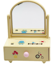 Vintage Sanrio Mini Dresser Trinket Box 1978 Vanity Mirror Elephant Japa... - $17.59