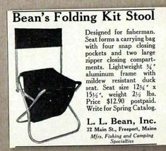 1956 Print Ad L.L. Bean&#39;s Folding Kit Stools Freeport,Maine - £6.72 GBP