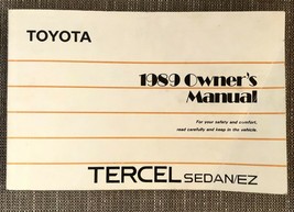 1989 Owner's Manual Toyota Tercel Sedan/Ez Printed in Japan - £19.77 GBP