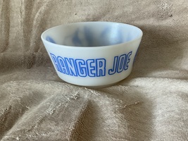 Vtg. Ranger Joe Blue Round Up Bowl - Hazel Atlas Milk Glass - £11.79 GBP