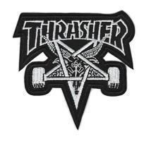 THRASHER IRON ON PATCH 3&quot; Skateboard Magazine Goat Star Embroidered Appl... - £2.99 GBP