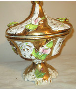 Capodimonte Italy Large Lidded Footed Hand Painted Centerpiece Dish Cand... - $253.12