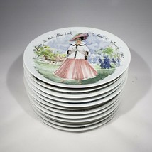 D&#39;Arseau Limoges Les Femmes Du Siecle 12 Plates Set Women of The Century France - £138.40 GBP