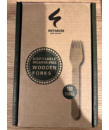 Wooden Forks Disposable 100 Splinter-free 6.5&quot; Compostable Forks  NEW - $14.94