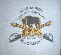 US Army 4th Sqdn 10th Cavalry &quot;Blackjack&quot; small hooded sweatshirt Comanche Troop - £27.97 GBP