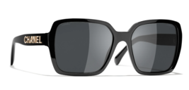 CHANEL CH5408 Black Rectangle Sunglasses in Acetate with Gray Gradient Lenses - £223.57 GBP