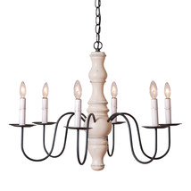 Gettysburg Chandelier 6 Arm Wood Metal Fixture in Country White - £367.76 GBP