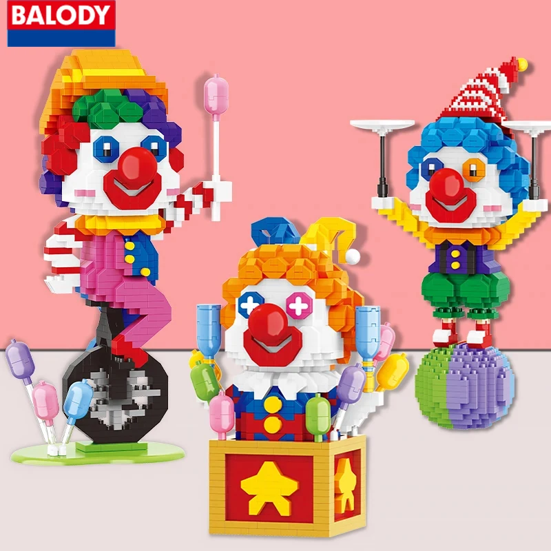 Balody Circus Clown Building Blocks Diy B Cartoon  Bembly Model Bricks Toys For  - £18.77 GBP