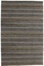 8&#39; X 10&#39; Black and Tan Decorative Striped Area Rug - £324.86 GBP