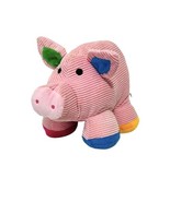 Pink Corduroy Pig Plush Textured Stuffed Animal Sewn Eyes Sound &amp; Light ... - £22.23 GBP