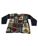 Vtg Winona 100% Wool Cardigan Christmas Sweater XL Grandma Core Knitted ... - $2,186.84 MXN