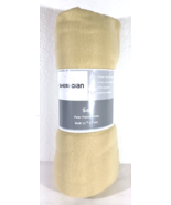 BEIGE Lightweight FLEECE THROW BLANKET 50” X 60” for CAR PET SOFA - $12.86