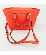 Michael Kors Crossbody Bag Small Satchel Top Handle Zip Fire Red Orange ... - $129.95