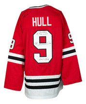 Bobby Hull Signé Personnalisé Rouge Hockey Jersey Hof 1983 Golden Jet In... - £306.55 GBP