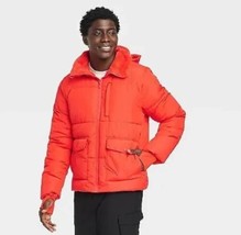 All in Motion Men&#39;s Warmest Insulated Short Puffer Jacket Size Large Orange NWTs - £18.30 GBP