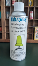 Vintage Fabspray Vinyl Spray Can ~ Jet Black 9607 ~ Paper Label ~ Zynolyte Calif - £9.58 GBP