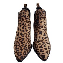 A New Day Womens Tan Animal Print Pointed Toe Booties Pull On Ankle Boot... - £23.59 GBP