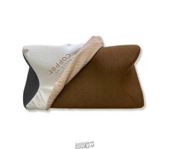 Copper Gel Pillow White 24"Lx16"Dx6"H Memory Foam Polyester/Silk Hypoallergenic - £37.96 GBP