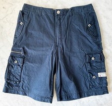 Tommy Hilfiger Cargo Shorts Navy Blue Military Fatigue Pant 100% Cotton-Mens 34 - £15.14 GBP