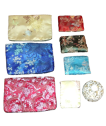 Chinese Silk Satin Jewelry Pouch Storage Travel Bag Zipper Pockets 8pc VTG - $40.67 CAD