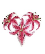 Custom:Heart of Lilies Embroidered Iron on/Sew Patch 6.90&quot; 6.11&quot;] [Made ... - $25.73