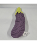 Vintage Knit Crochet Baby Gap Vegetables / Fruit Rattle Baby Toy Purple ... - $19.79