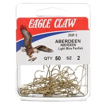 Eagle Claw 202F-2 Aberdeen Size 2 Fishhooks, 50 Pack - £6.87 GBP