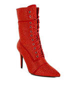Bitetto Rhinestones Embellished Calf Boots - $181.18 CAD