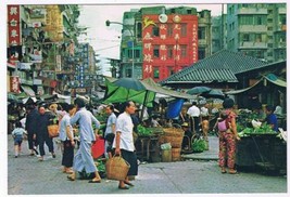 China Postcard Hong Kong Market In The Open Street - £4.00 GBP