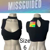Missguided Black Mock Crop Top~ Size 6 - £16.26 GBP