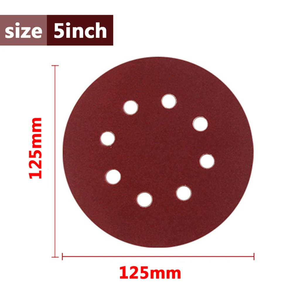 10pcs 5 Inch 125mm Round Sandpaper Eight Hole Disk Sand Sheets Grit 60-2... - $3,046.72 MXN
