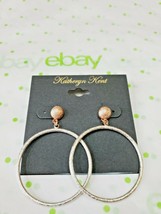 Katheryn Kent Gold Tone Stud Back Gold &amp; Silver Sparkly Hoops 1.5 Inch - $13.35