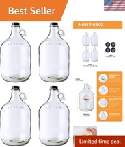 Multipurpose 4-Pack 1 Gallon Glass Jugs - Eco-Friendly Storage Solutions - $980.80 MXN