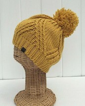 New Kids Winter Beanie Hat Knitted With Pom Pom Yellow Warm Soft #E - £6.38 GBP