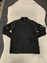 Kuhl Mens Team 1/4 Zip Merino Wool Sweater Size M Gray Heathered Outdoor... - $34.64