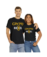 Crypto Rebel Bitcoin Graphic Black & Gold T-Shirt Soft Cotton Sizes S-XL - $24.99