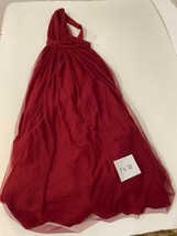 ASOS Tulle Prom One Shoulder Maxi Dress in Burgundy UK 8 (ph38) - £45.42 GBP