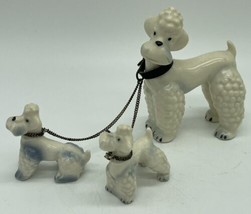 Goebel W. Germany Poodle Dog With 2 Puppies Porcelain Glazed Figure VINTAGE - $116.86