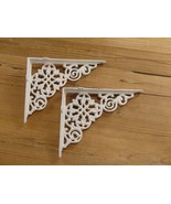 2 Cast Iron Shelf Brackets New Antique Style White 7.5&quot; x 6&quot; Corbels Boo... - €16,27 EUR