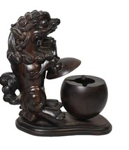 Y76 Wood Carving Lion Incense Burner  - £85.28 GBP