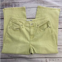 Chicos 0.5 Platinum Denim Quartz Jeans Womens S Mid Rise 28x21 Green Stretch - $15.84