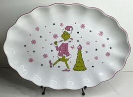 Dr Seuss How The Grinch Stole Christmas Pink Green Oval 14” Meat Serving... - $24.70