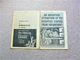 The Proud Soldier &amp; Maracaibo (2) Pages Movie Ads from Variety Newspaper 1958. - £18.11 GBP