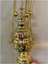 Orthodox Church Mass Liturgical Censer Incense Burner with24 Bells Gold ... - £148.62 GBP